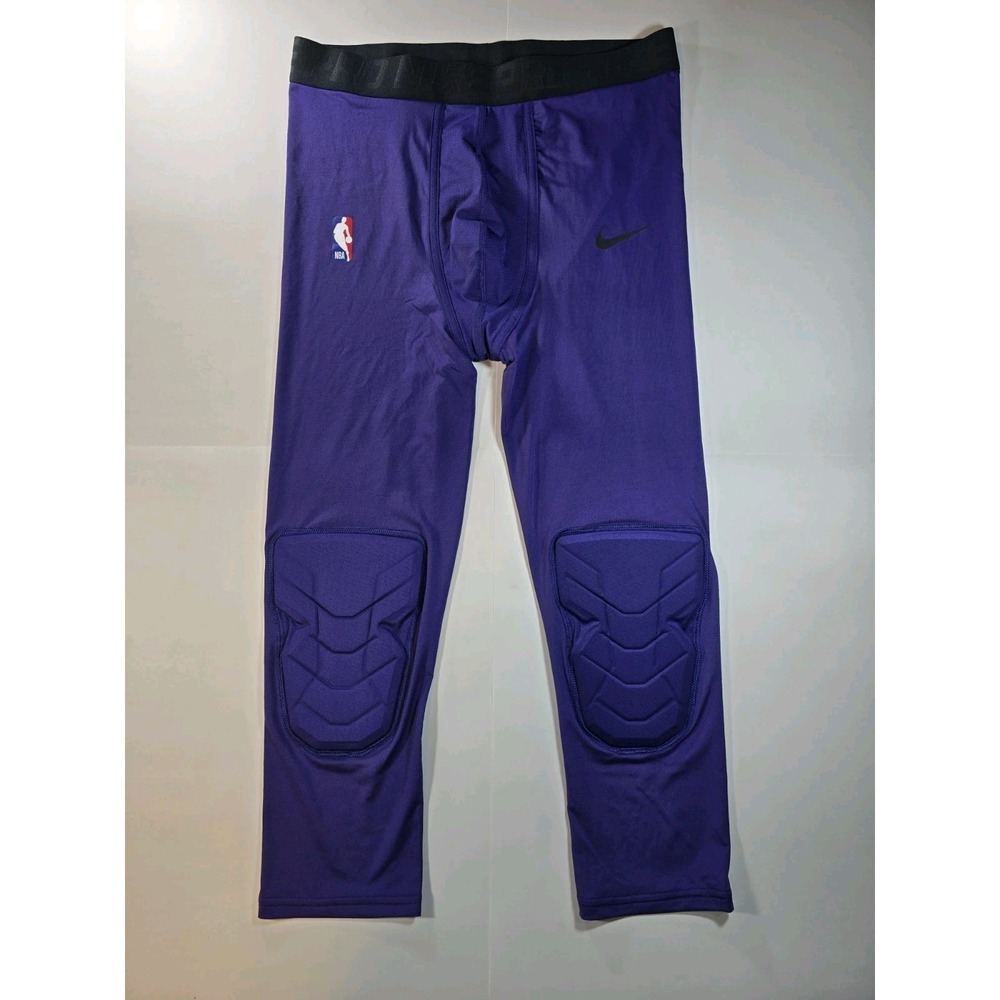 L-TALL Nike Pro NBA 3/4 length Padded Compression Pant AA0756 Purple Basketball